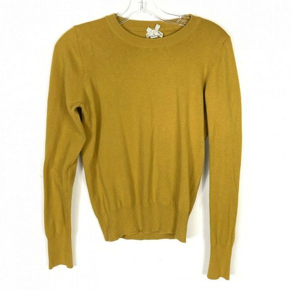 Forever 21 Mustard Yellow Crew neck Knit Sweater M - Picture 1 of 8